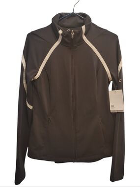 NWT GAP Women's Gray Utility Track Jacket with White Trim - Size Small